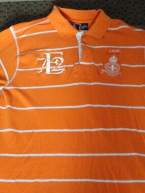Evolution XL 100% Cotton Orange White Collar Patch Design T-shirt